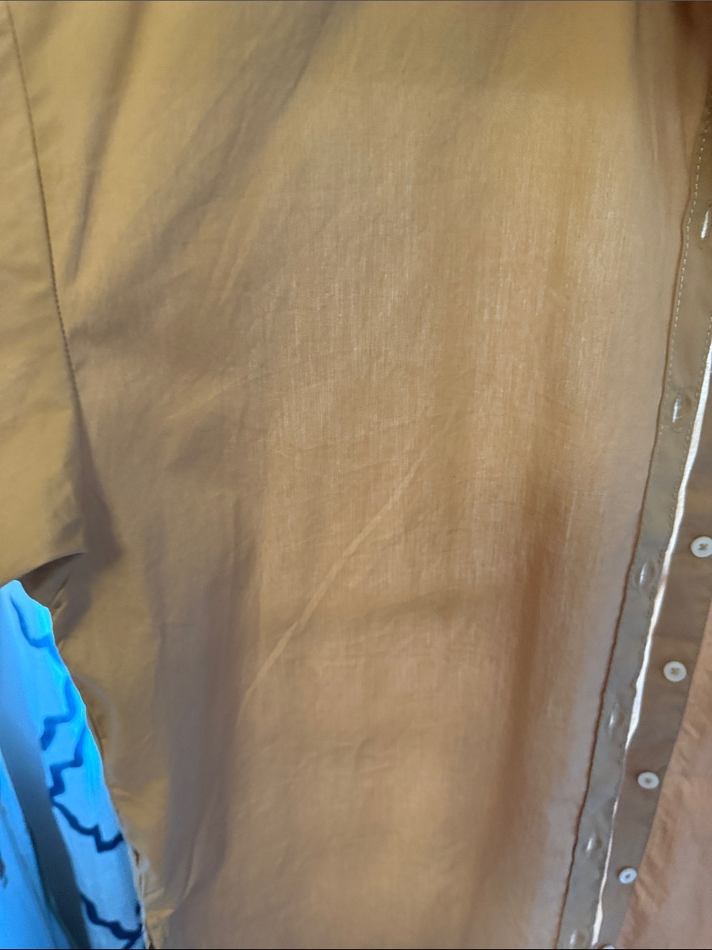 Maeve Long-Sleeve Button-Down Shirt in Rust Brown - Picture 3 of 8